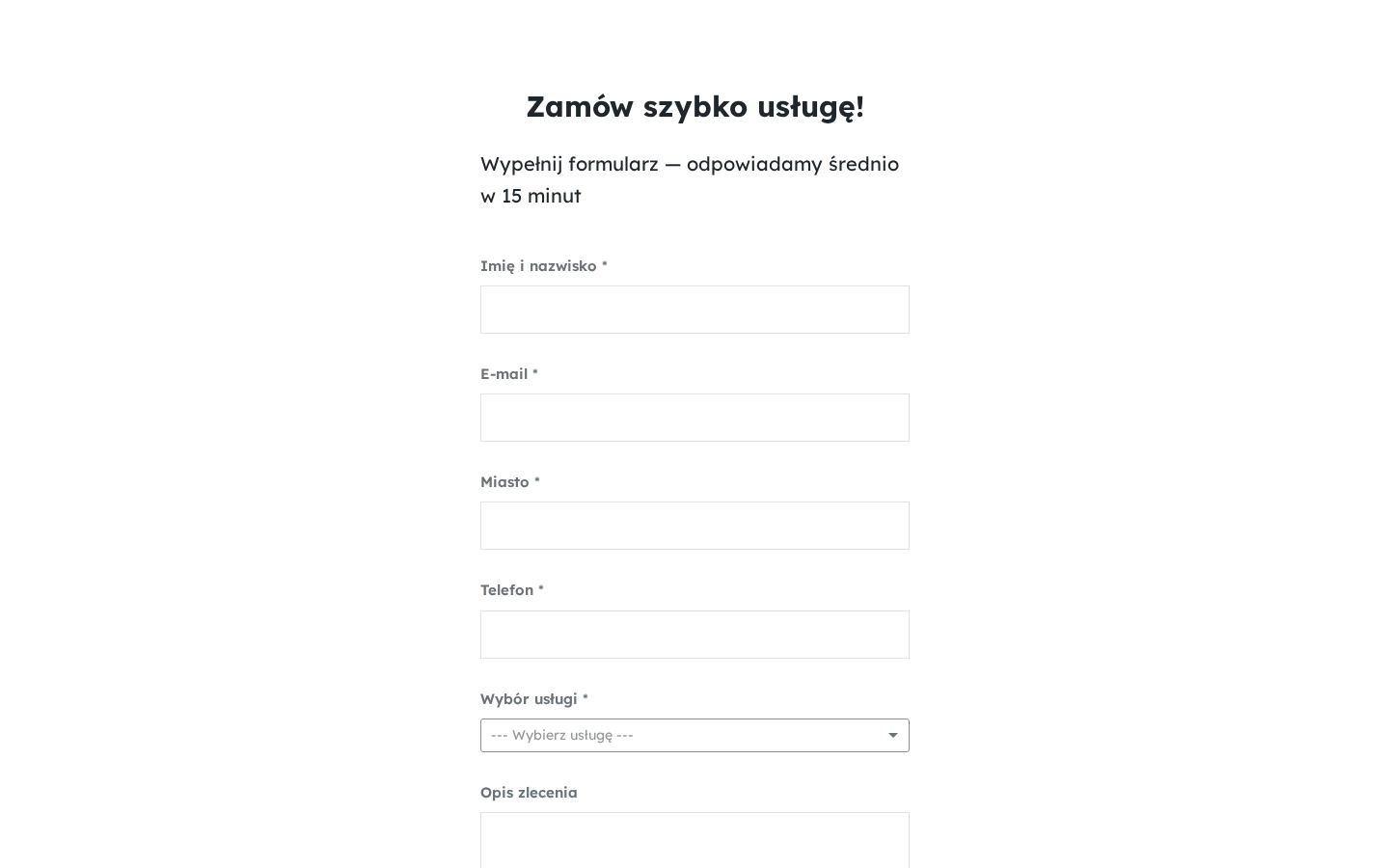 Formularz zamówienia