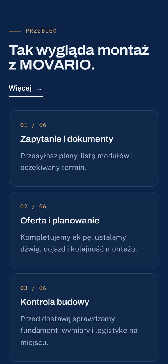 Przebieg montażu
