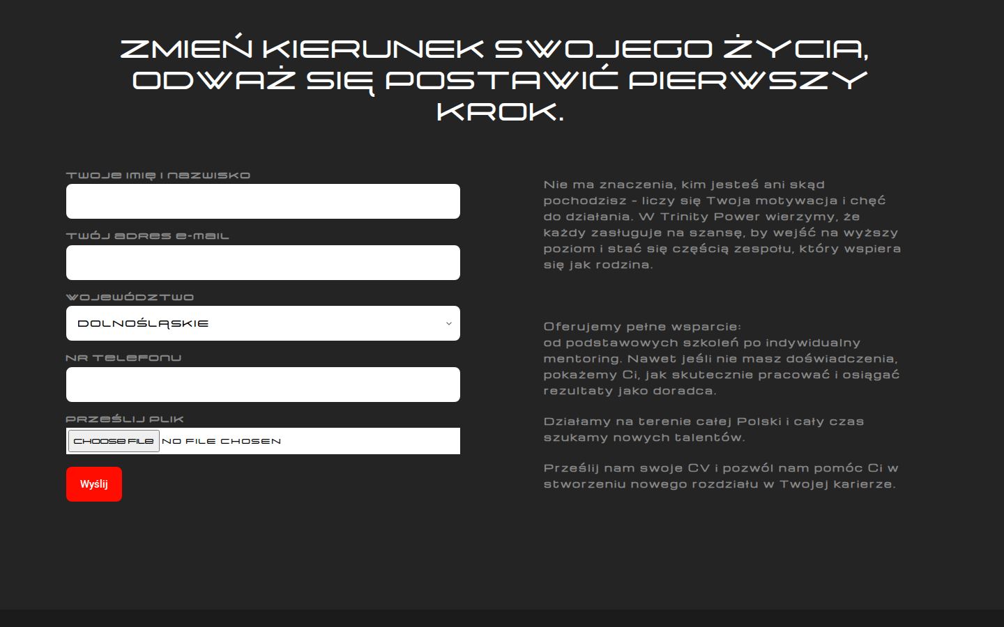 Formularz rekrutacyjny
